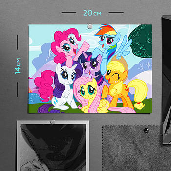 "Мій маленький поні / My Little Pony" плакат (постер) розміром А5 (20х14см)