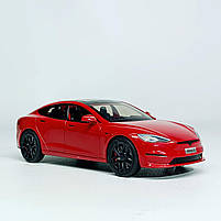 Машинка Автопром «Tesla модель X із зарядною станцією» червона, 1:24 (18 см) AP7713-1, фото 4
