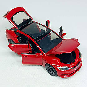Машинка Автопром «Tesla модель X із зарядною станцією» червона, 1:24 (18 см) AP7713-1