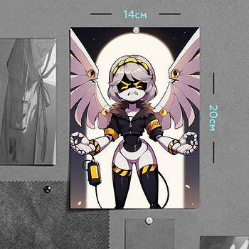 "V / Ві (Дрони-вбивці / Murder Drones)" плакат (постер) розміром А5 (14х20см)