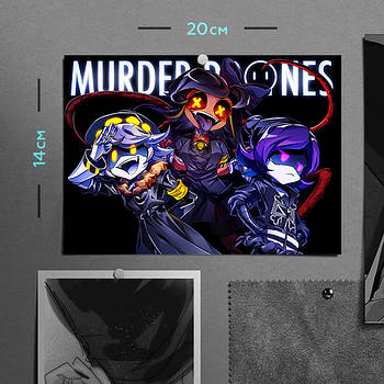 "Узі, Ен та Сін (Дрони-вбивці / Murder Drones)" плакат (постер) розміром А5 (20х14см)