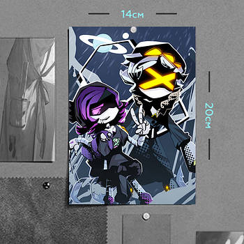 "Узі та Ен (Дрони-вбивці / Murder Drones)" плакат (постер) розміром А5 (14х20см)