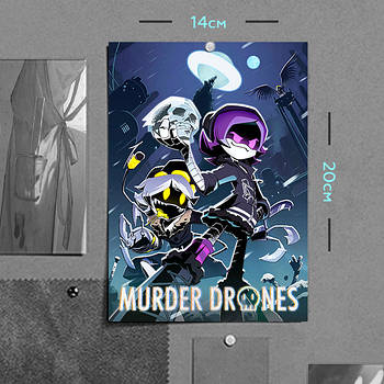 "Узі та Ен (Дрони-вбивці / Murder Drones)" плакат (постер) розміром А5 (14х20см)