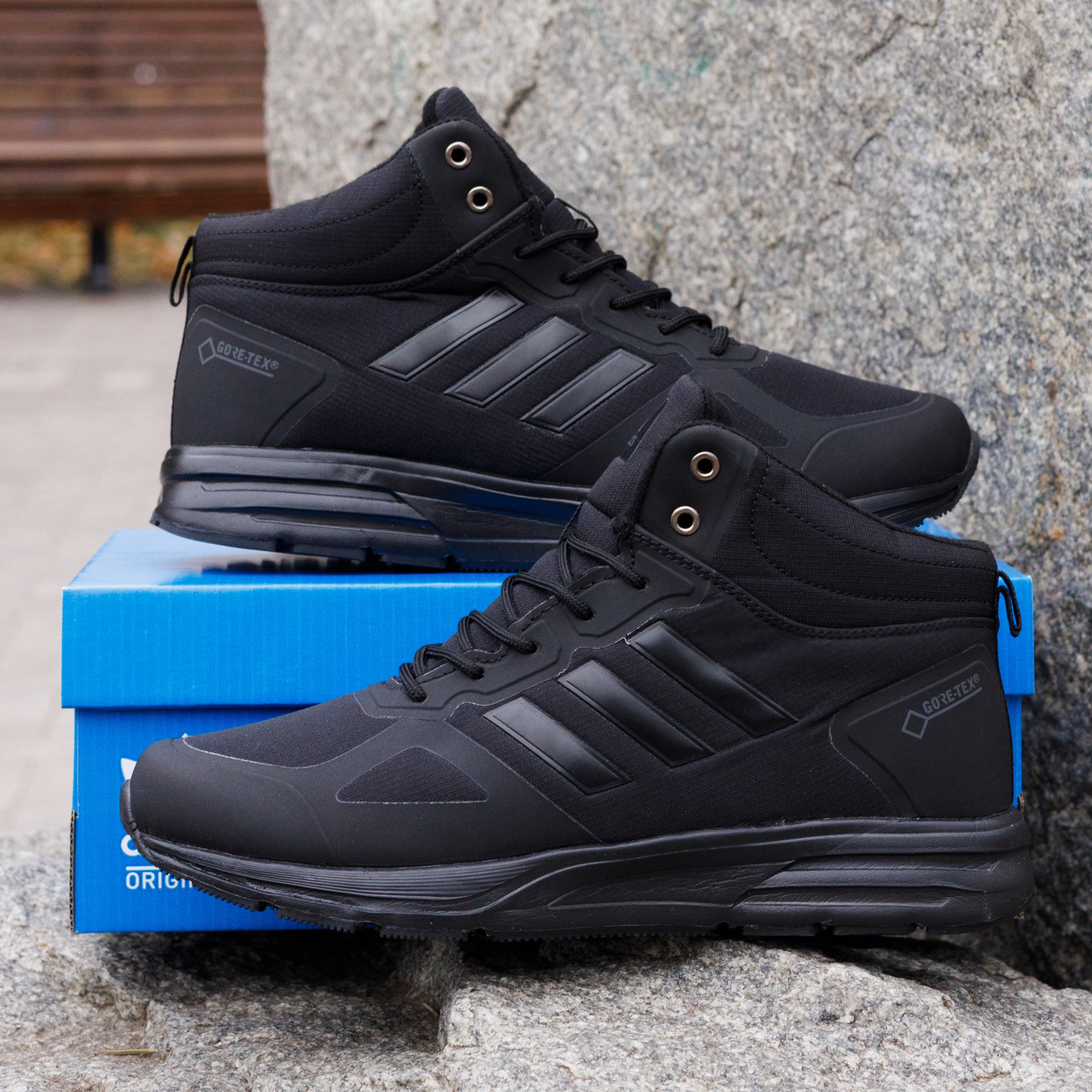РОЗПРОДАЖ!! Зимові кросівки черевики Adidas Climaproof чорні з хутром