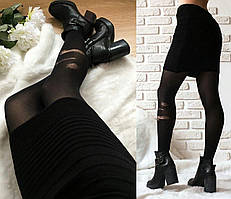 Жіноча коротка шорстка бордова спідниця оверсайз р.42-48 (довжина 45 см). Арт-4251/1 чорна