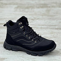 Черевики чоловічі зимові чорні на шнурках Ботинки мужские зимние черные на шнурках (Код: 3506)