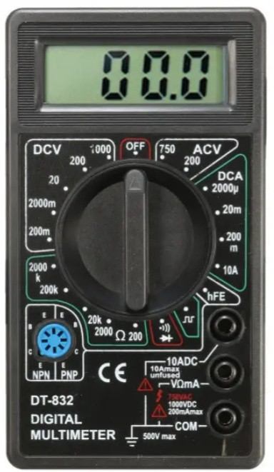 Цифровий мультиметр тестер DT-832