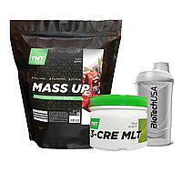 Набор Mass UP от TNT Гейнер, Креатин + шейкер в подарок