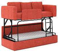 Сучасний диван-трансформер розкладний двоярусний оранжевий Rumi Burn orange в спальню, вітальню Knap Knap