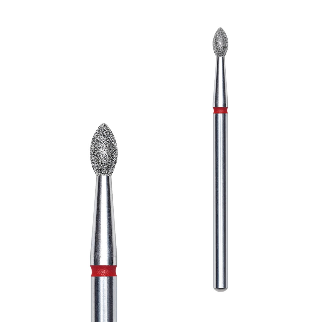 Фреза алмазна STALEKS Олива гостра 2.5*4.5мм, червона, фото 1