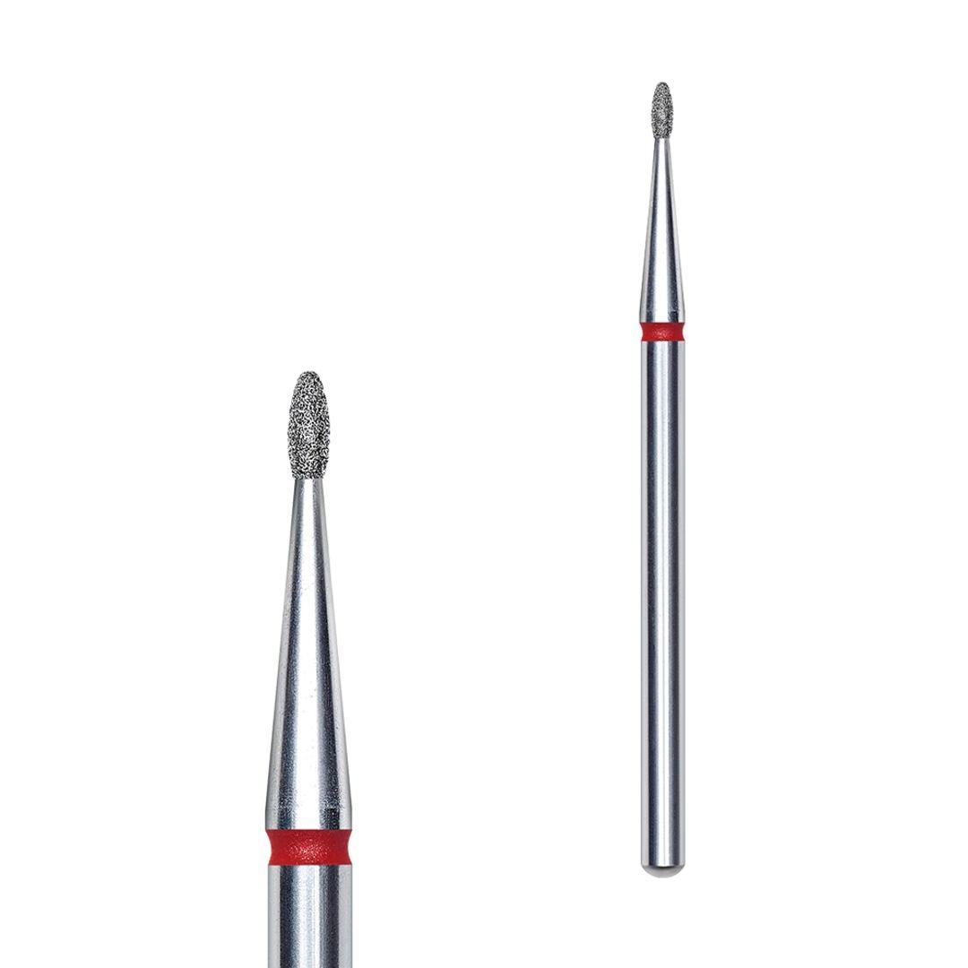 Фреза алмазна STALEKS Олива закруглена 1.2*3мм, червона, фото 1