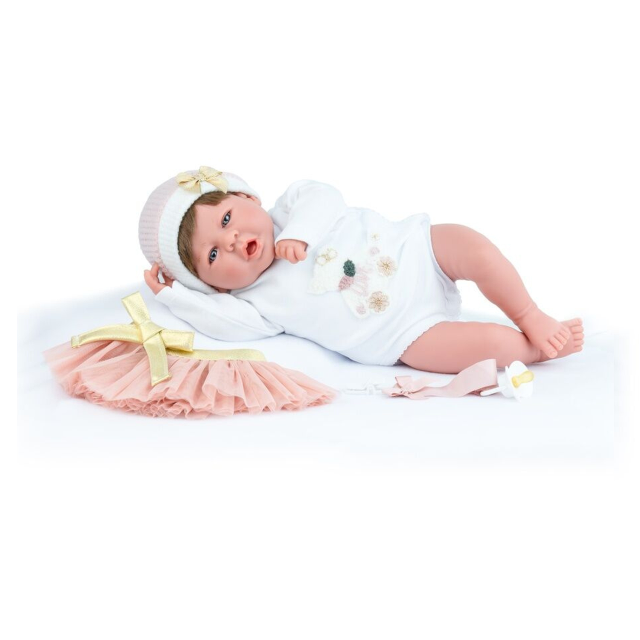 Іспанська Лялька Реборн 3D Розпис Марина Пау Вініл Силіконовий Новонароджений Пупс 45 см Дівчинка Брюнетка Martina Love Reborn, фото 1