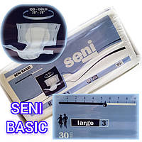 Підгузки для дорослих Seni Basic L (Large) 30 шт. / Сені №3 (100-150см) / підгузники для дорослих seni 3 розмір l 30 штук
