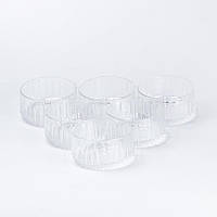 Салатниці скляні прозорі набір 6 штук круглі 10 см для подавання салатів і закусок стійкі до