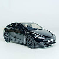 Машинка Автопром «Tesla модель Y із зарядною станцією» чорна, 1:24 (18 см) AP7711-4, фото 8