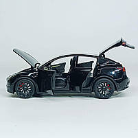 Машинка Автопром «Tesla модель Y із зарядною станцією» чорна, 1:24 (18 см) AP7711-4, фото 7