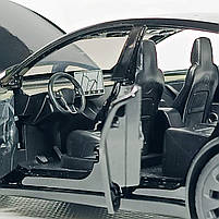 Машинка Автопром «Tesla модель Y із зарядною станцією» чорна, 1:24 (18 см) AP7711-4, фото 3