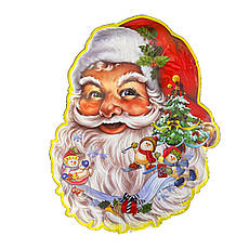 Святкові наліпки на вікно Дід Мороз в асортименті, фото 4