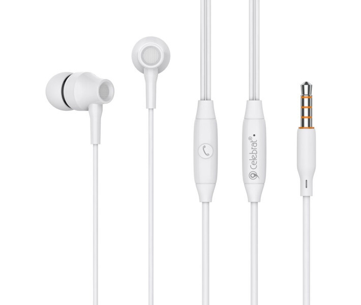Навушники дротові внутрішньоканальні Celebrat g25 з мікрофоном білі, фото 1