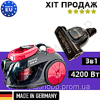 Пилосос для сухого прибирання Rainberg RB-653 TB Контейнерний пилосос з турбощіткою Потужний пилосос 4200W Пилосос циклонного типу