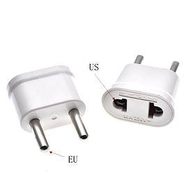 Перехідник на плоску та євровилку 10 А 220 V / білий блискучий
