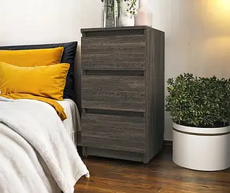 Тумба приліжкова Tobi Sho Heidi T-216 на три шухляди для спальні, 400х758х398 мм Аруша