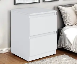 Тумбочка приліжкова Tobi Sho Lea T-225 з двома шухлядами для спальні, 400х500х400 мм Білий
