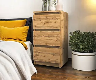 Тумба приліжкова Tobi Sho Heidi T-216 на три шухляди для спальні, 400х758х398 мм Аппалачі