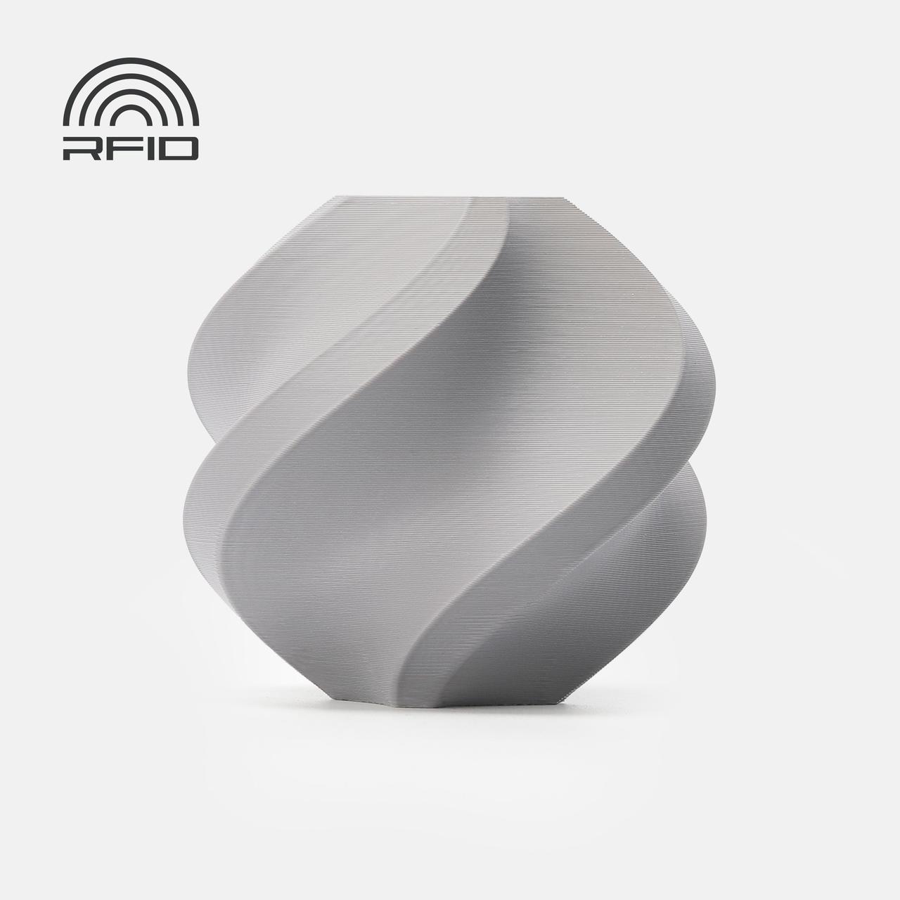 Пластик філамент Bambu Lab PETG HF Gray (33101), Reusable Spool, 1.75мм, 1кг, 325м, 230-260°C, Cірий, високошвидкісний 3Д-друк