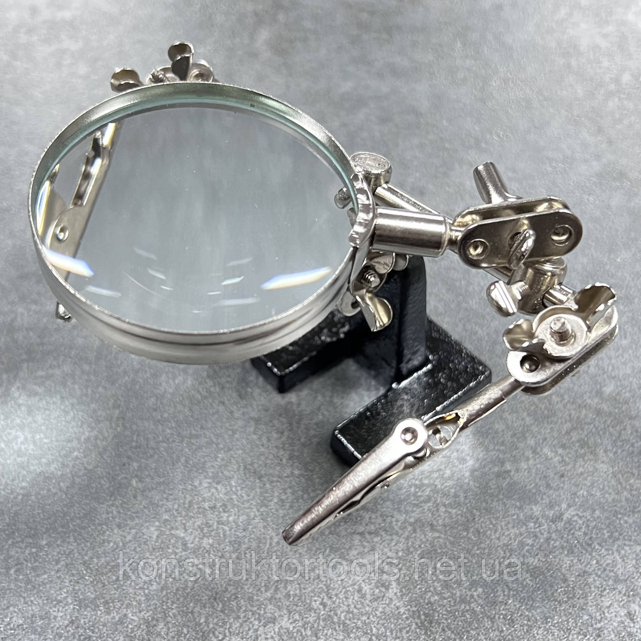 Третя рука для пайки JM-501, лупа 60мм, фото 1