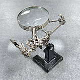 Третя рука для пайки JM-501, лупа 60мм, фото 4