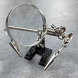 Третя рука для пайки JM-501, лупа 60мм, фото 5