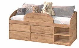 Ліжко "Брайт" з дитячим обмежувачем та ящиками 835x2032x840 Майстер Форм .