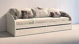 Ліжко односпальне з ящиками "Брайт" 835 x 2032 x 600 h Майстер Форм. Дуб крафт білий