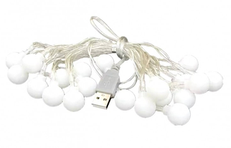Новорічна світлодіодна гірлянда з лампочками кулями 3 м 20 LED від USB Dt