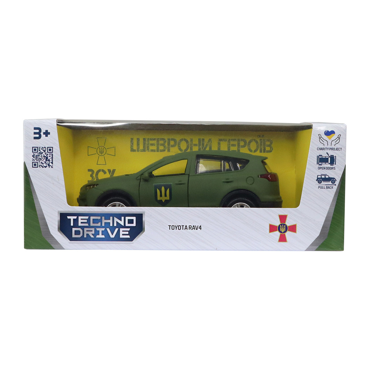 Автомодель машинка серії "Шеврони Героїв" - TOYOTA RAV4 - "СУХОПУТНІ ВІЙСЬКОВІ ВСУ", фото 1