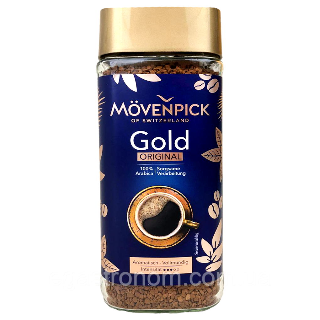 Кава розчинна голд оригінал Мовенпік Movenpick gold original 200g 6шт/ящ (Код: 00-00017001), фото 1