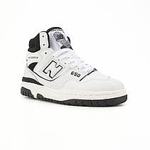 Чоловічі зимові кросівки Нью Баланс New Balance 650 White Black (хутро) BB650RCE, фото 5