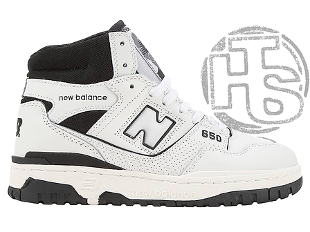 Чоловічі зимові кросівки Нью Баланс New Balance 650 White Black (хутро) BB650RCE, фото 1