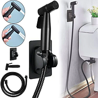 Ручний розпилювач для біде для туалету з неіржавкої сталі з підставкою AND AA6-14 Чорний