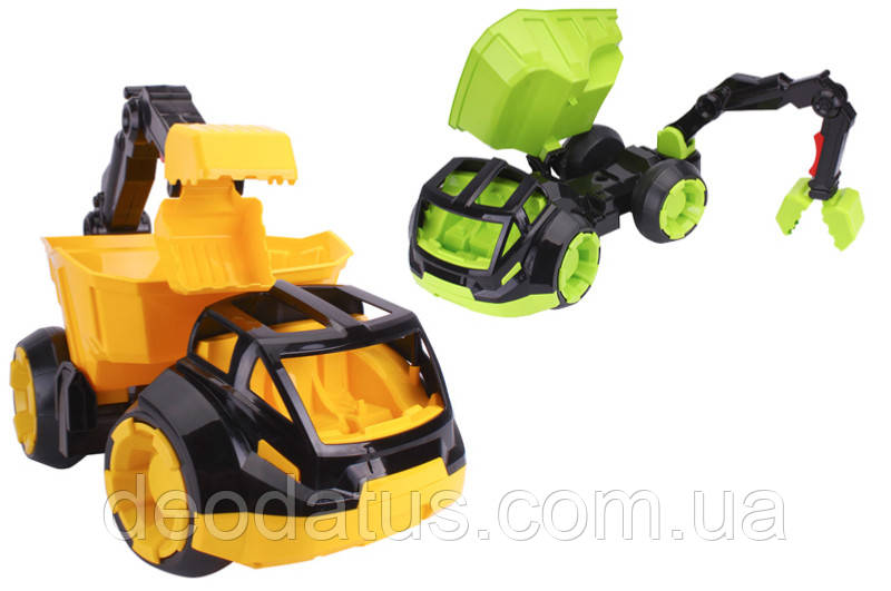 Машина самоскиди з маневровим маніпулятором та двостулковим ковшем 6917 дитяча будівельна спецтехніка, фото 1