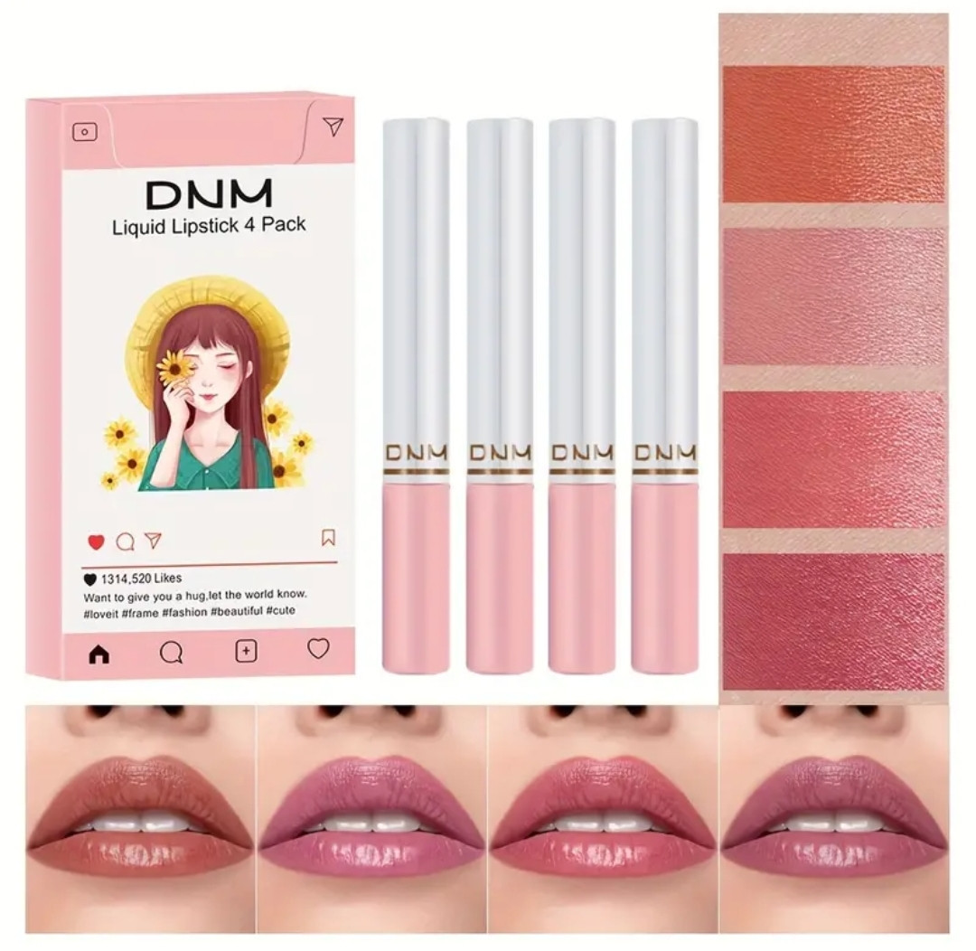 Набір рідких матових помад у формі сигарет DNM Liquid Lipstick 4 pack, фото 1