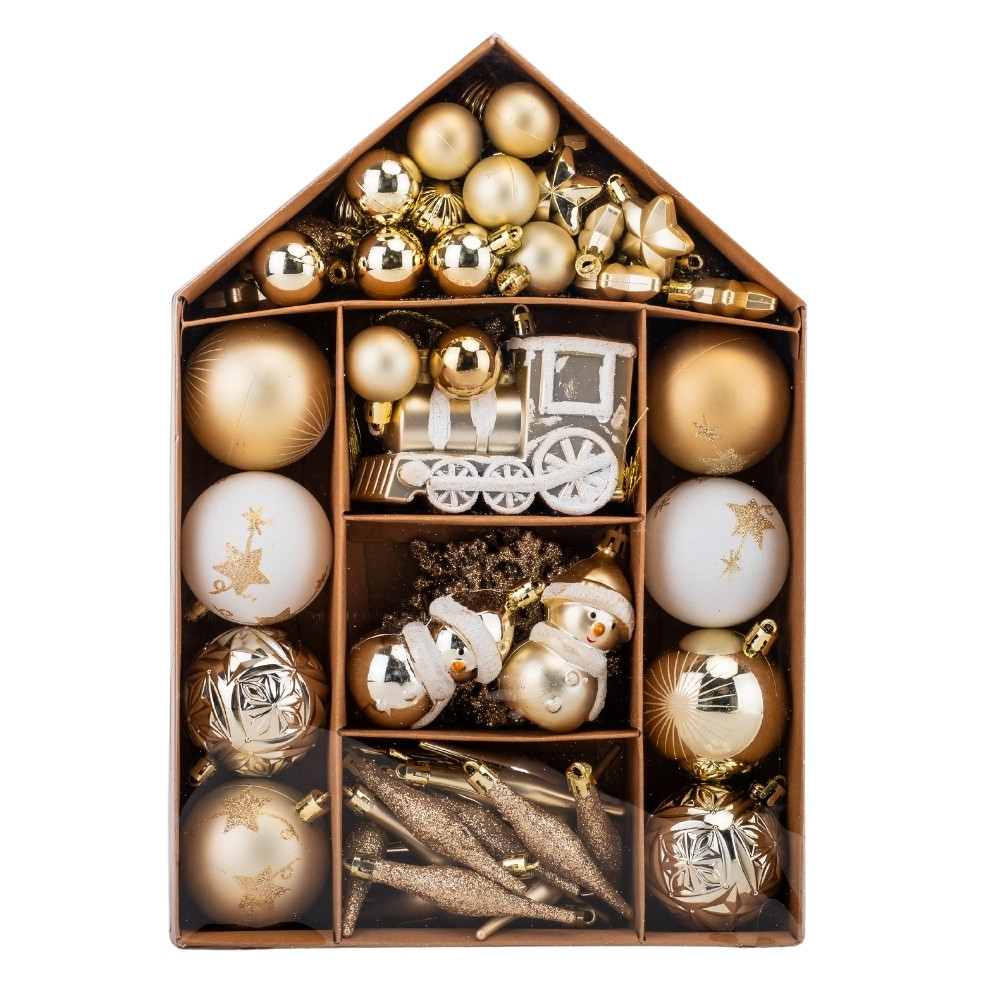 Набір ялинкових іграшок Золоті миті 70 шт, 19125-005 пластик