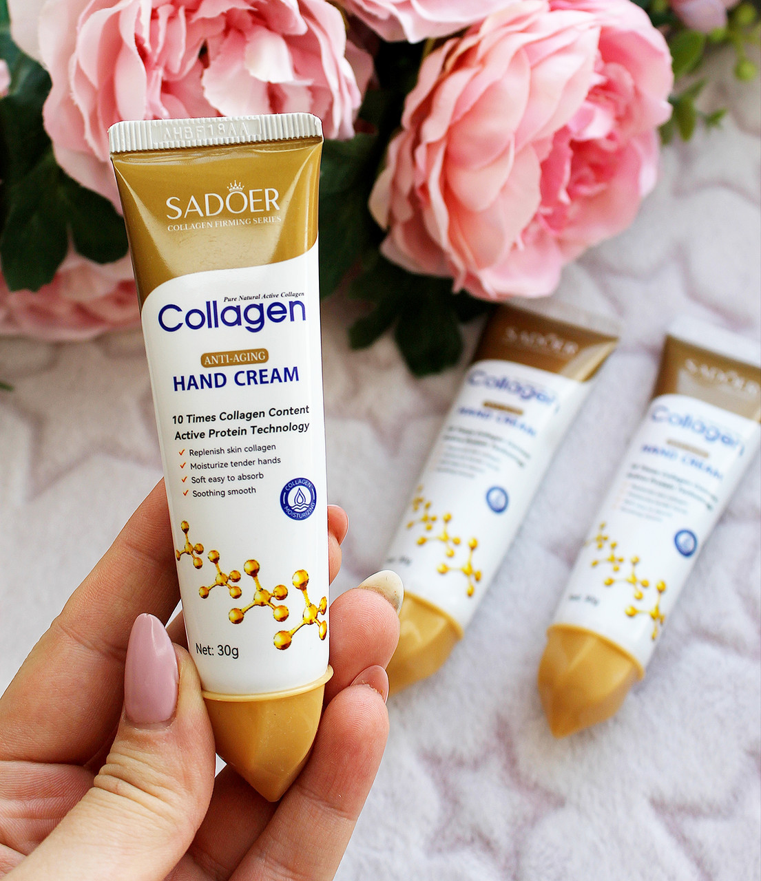 Зволожувальний і поживний крем для рук із колагеном SADOER hand cream