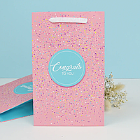 Подарунковий пакет "Congrats for you" конфеті 25х16х7 см