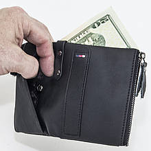 Портмане (гаманець) з телячої шкіри чорне