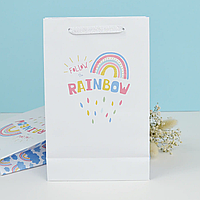 Подарунковий пакет "Follow the Rainbow" веселка 25х16х7 см