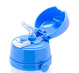 Термос для дітей з трубочкою 350 мл із ручками (синій), фото 3