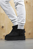 Зимові Жіночі Черевики UGG Classic Ultra Mini Platform Black / УГГ Класик Ультра Міні Платформ Чорні, фото 3