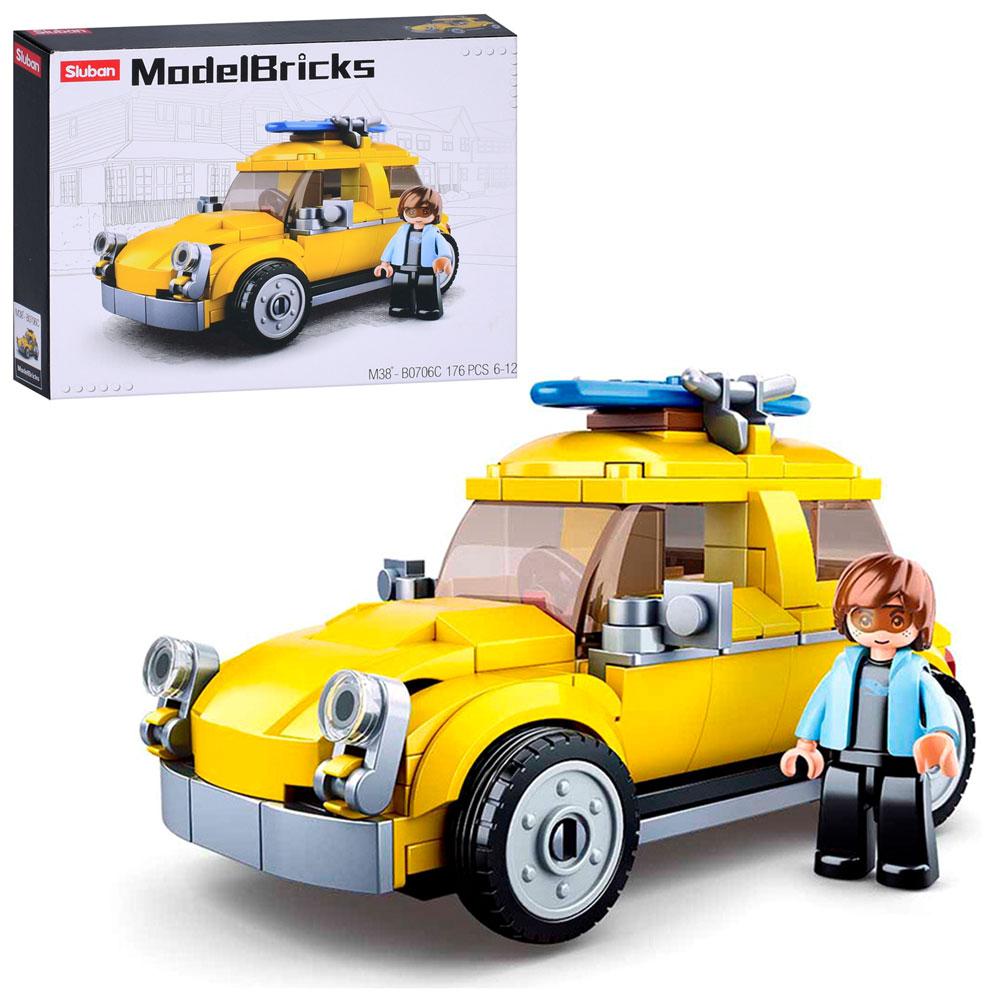Конструктор SLUBAN M38-B0706C (60шт) машинка, 12см, фігурка, 176 деталей, в кор-ці, 23,5-19-4,5см, фото 1